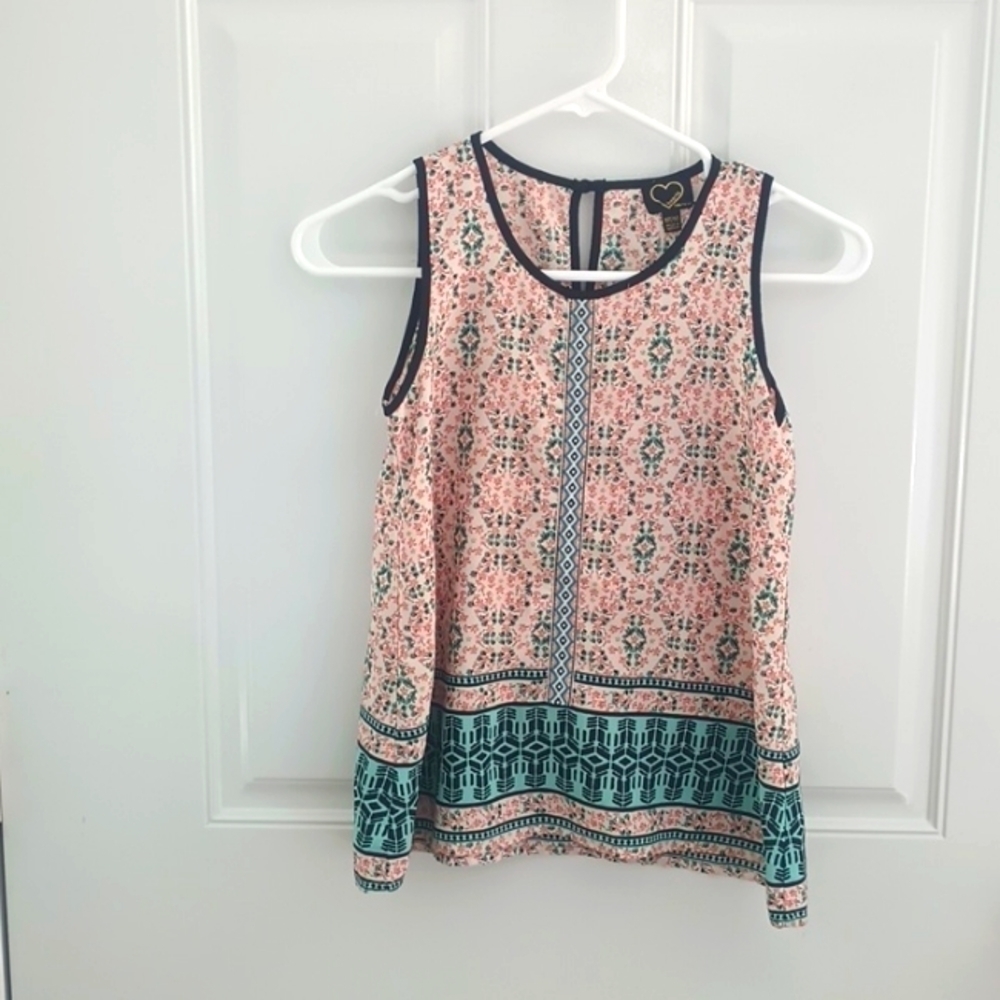 Hearts Monteau girl's bohemian floral print tank size 10/12